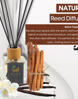 Eco Bath London Vanilla Cinnamon Reed Diffuser - Luxurious Herbal Scent of Cinnamon and Vanilla, Long Lasting Room Diffuser, 100ml (3.38 Fl.Oz)