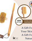 Eco Bath London Luxury Natural Sisal Olive Wood Body Brush - The Ultimate Dry Brushing Body Brush