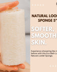 Eco Bath London Natural Loofah 5 inch with String - Premium Exfoliating Bath Sponge