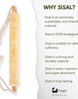 Eco Bath London Natural Sisal Body Strap - Premium Exfoliating Back Scrubber
