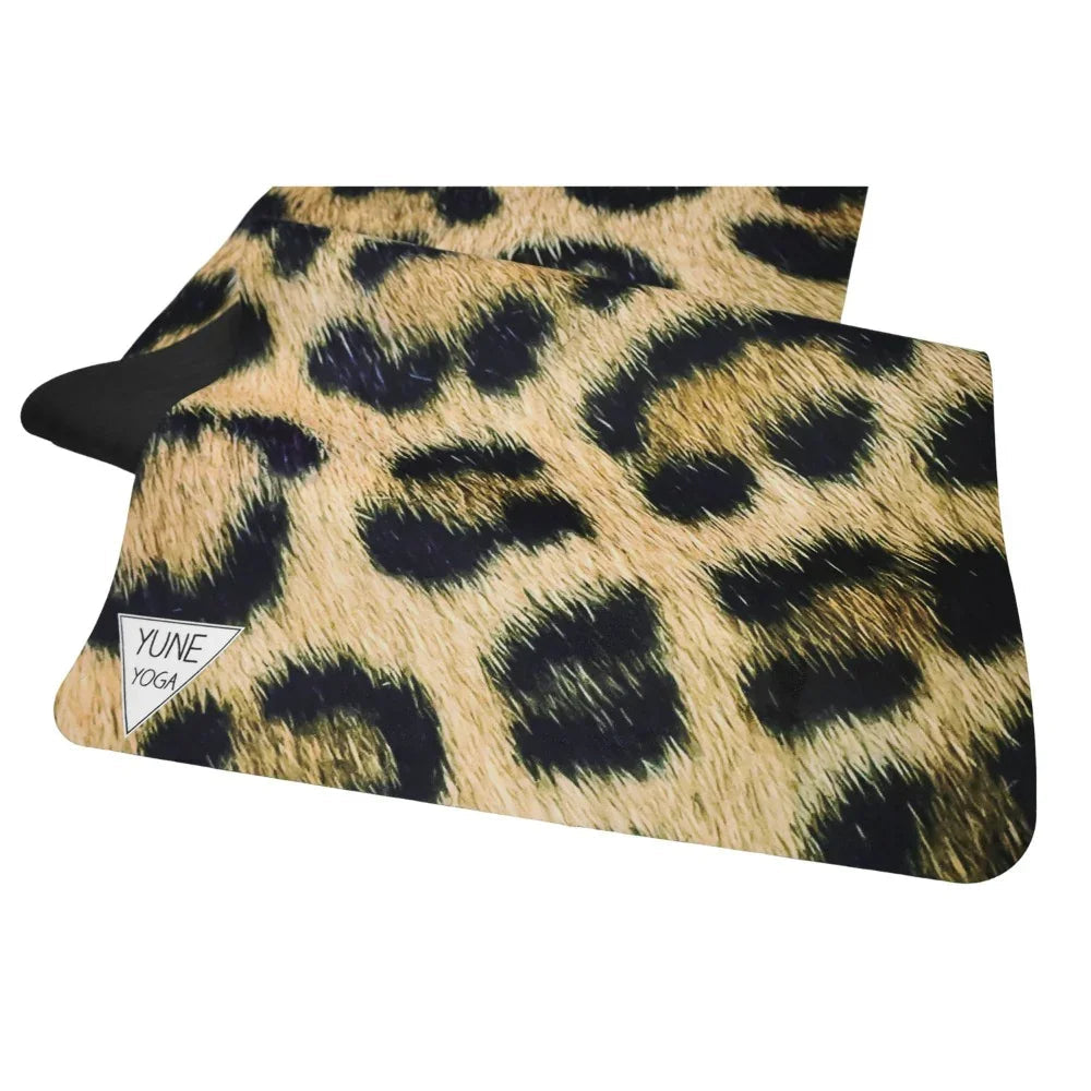 Foldable Leopard Suede Yoga Mat – 2mm Lightweight, Non-Slip Travel Mat by Yune Yoga-3