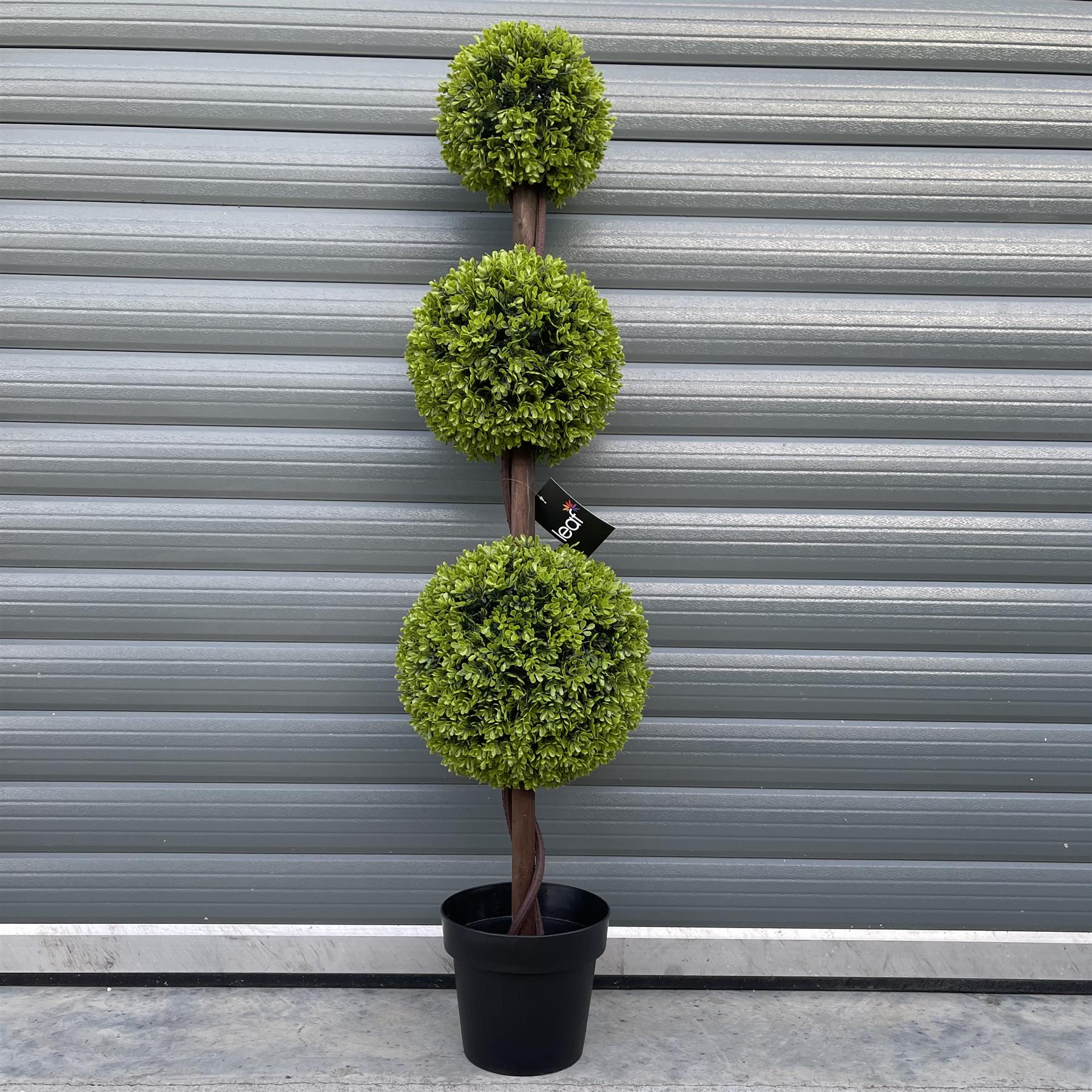 120cm Green Triple Ball Topiary Tree-0