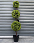 120cm Green Triple Ball Topiary Tree-0
