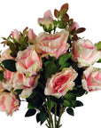 Pack of 6 x 80cm Artificial Pink Rose Stem - 18 flowers-0