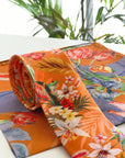 Rust Luxury Silk Pocket Square and tie in Gift set in box, 'Eden' design formal wear for weddings or groomsmen gift