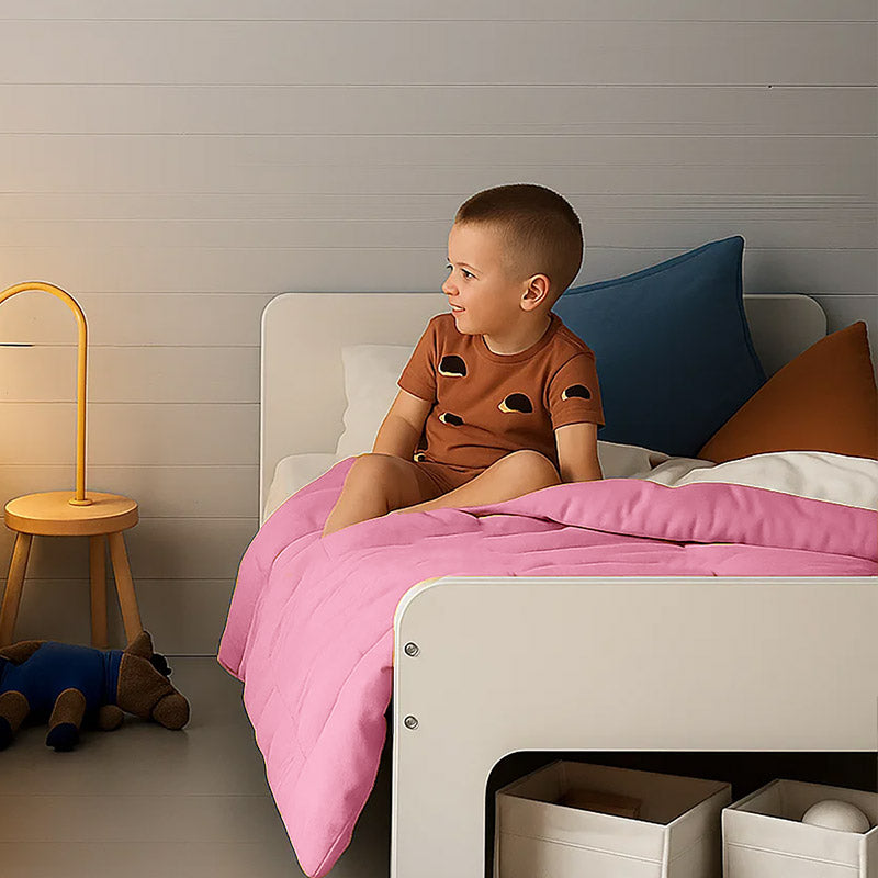 edredon rose en coton biologique papate 65 x 120 gotsa fille