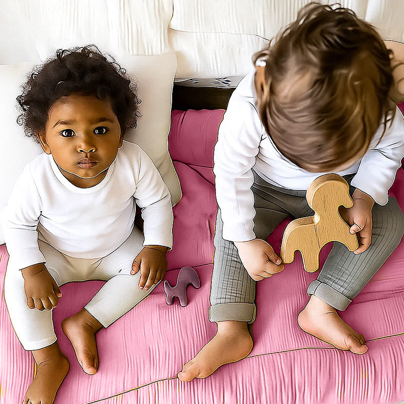 edredon rose en coton biologique papate 65 x 120 gotsa