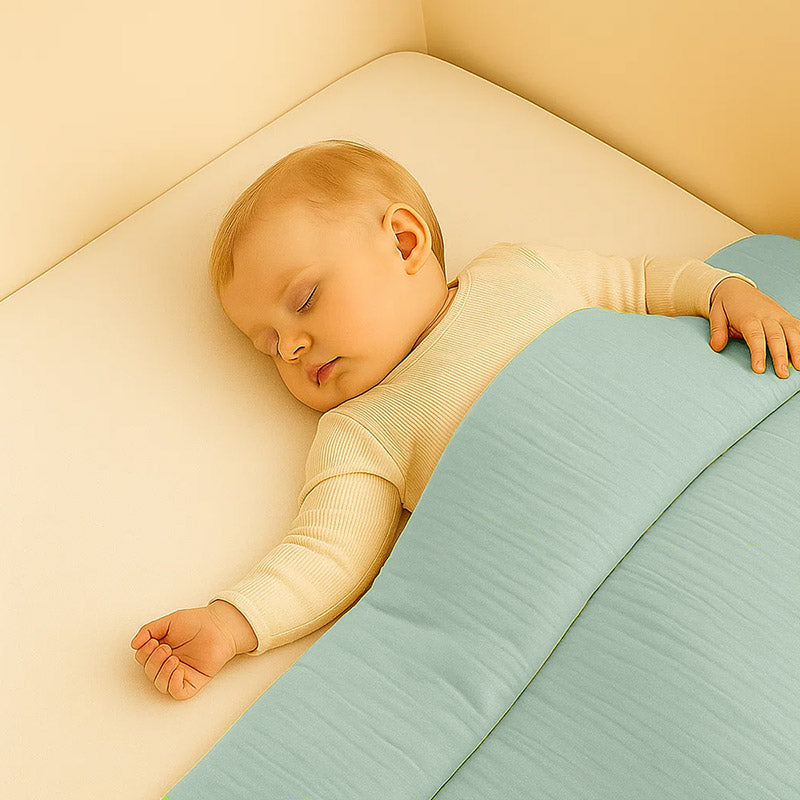 edredon lit bebe 18 mois coton bio blanc vert france papate