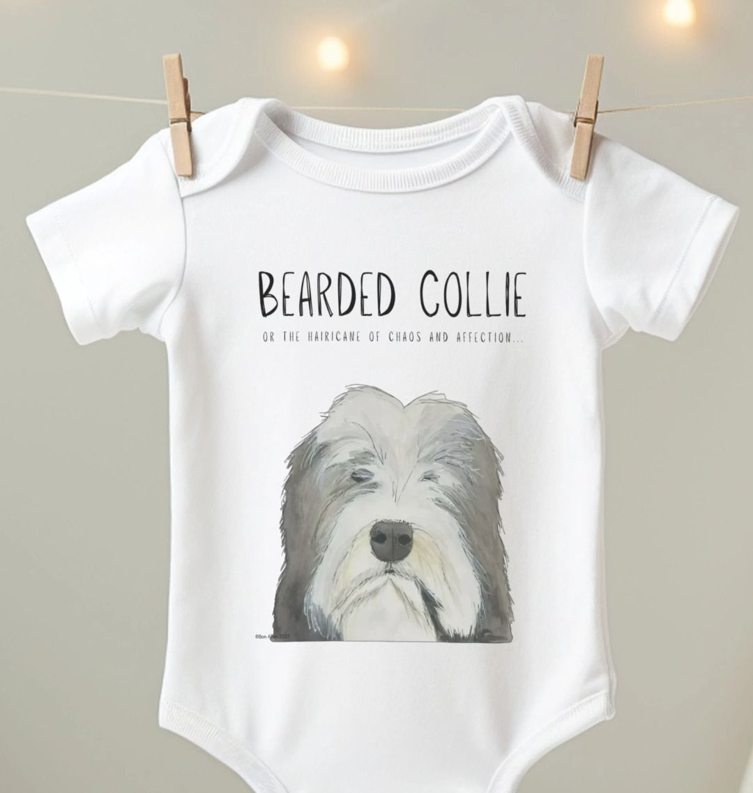 Bearded Collie Baby Bodysuit: A Little Bundle of Chaos and Cuddles!