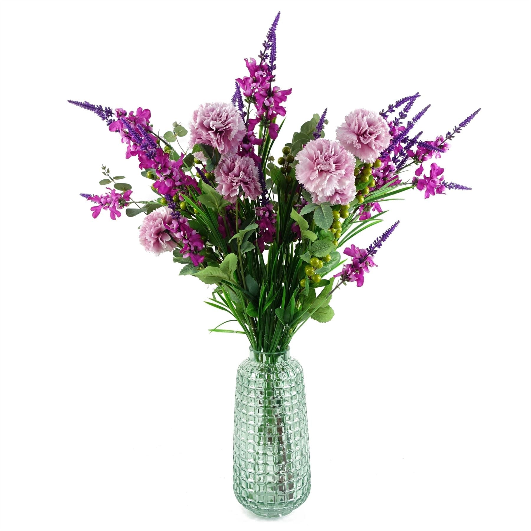 Pack of 6 x Artificial Flowers Dark Pink Larkspur Artifical Stem 80cm-2