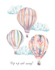 Hot Air Balloons Hand Painted Greetings Card