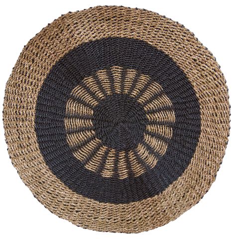 Round Seagrass Black &amp; Tan - Inner Sun - 1m