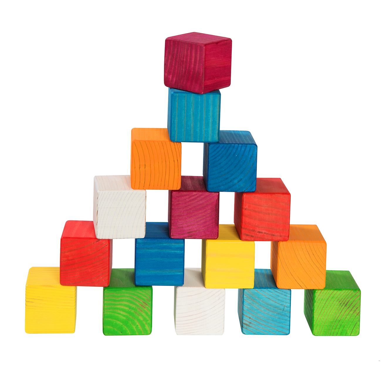 Rainbow Pinewood Blocks for Kids – Durable & Safe by ROOSI Traditional Toys at www.brixbailey.com