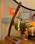 Oak Stave Table Lamp | Curved Wooden Bedside & Living Room Lamp UK