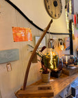 Oak Stave Table Lamp | Curved Wooden Bedside & Living Room Lamp UK