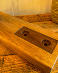 Oak Stave Table Lamp | Curved Wooden Bedside & Living Room Lamp UK