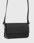 Leather Shoulder Bag - Curie  (Black)