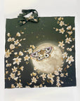 Green floral Silk Pocket Square and Bow tie in 'Forest' moth print