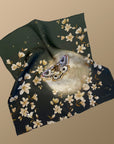 Green floral Silk Pocket Square and Bow tie in 'Forest' moth print