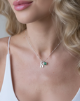 Initial Letter & Birthstone Charm Necklace