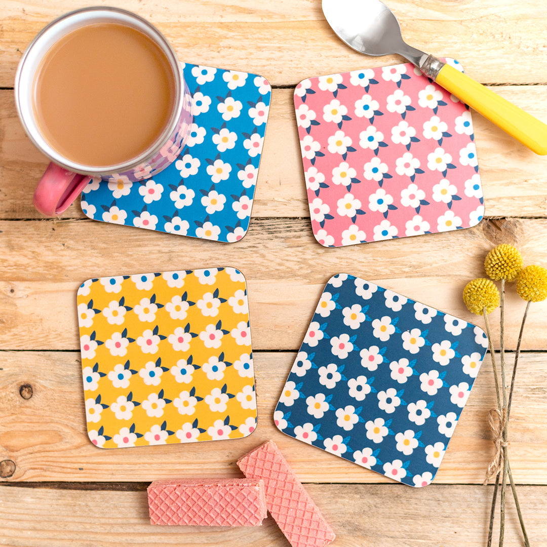 Enamel Mug &amp; Coaster Set - Ocean Blue Matching - Enamelhappy