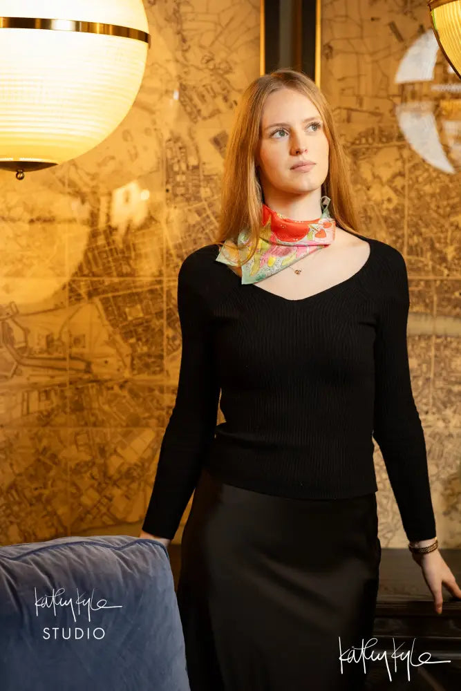 English Bloom Silk Scarf