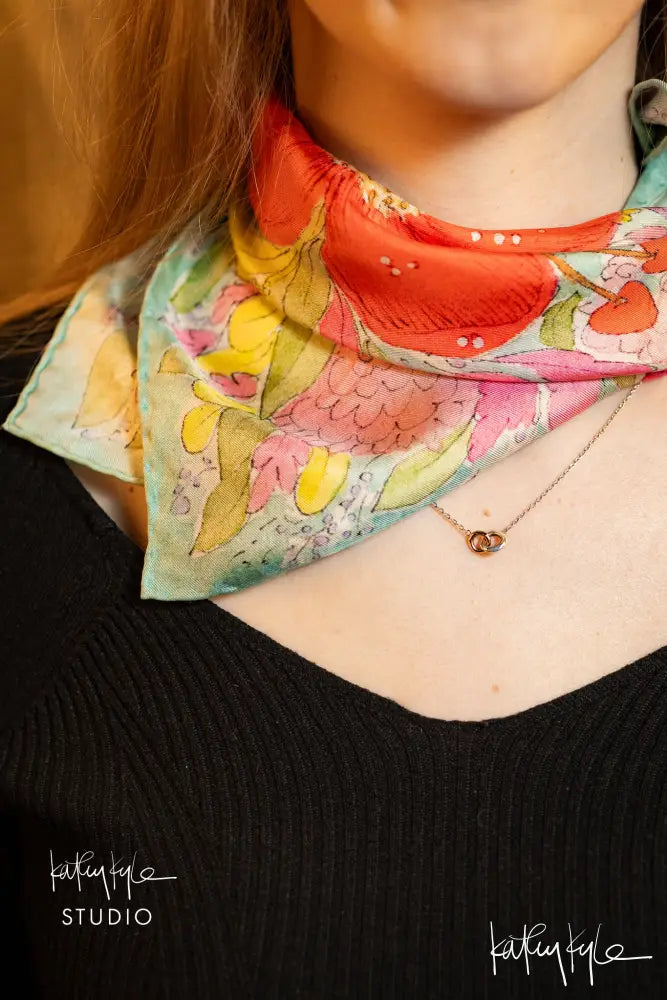 English Bloom Silk Scarf