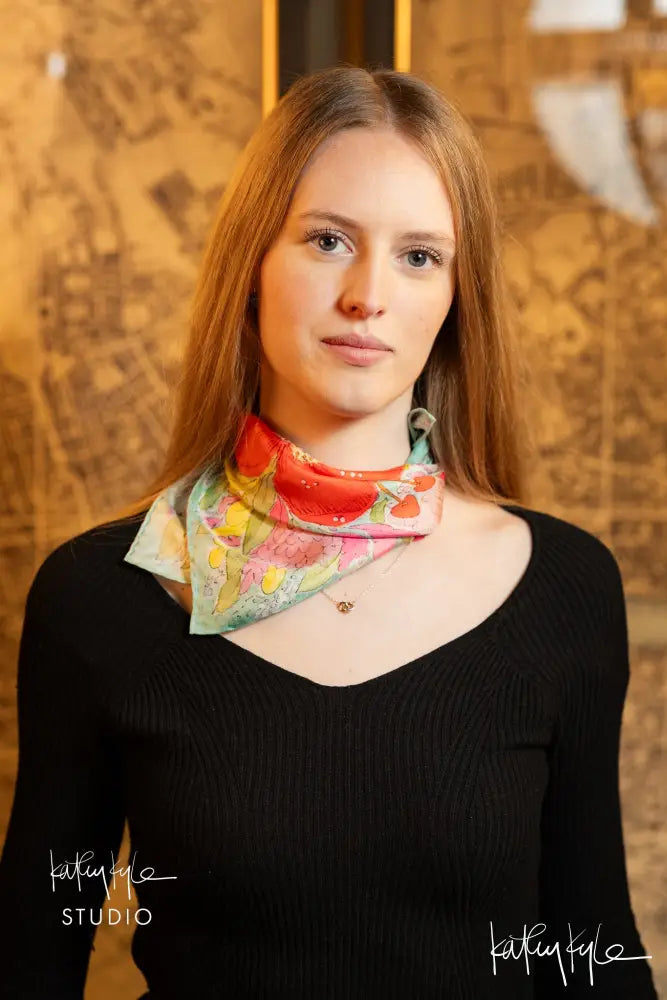 English Bloom Silk Scarf