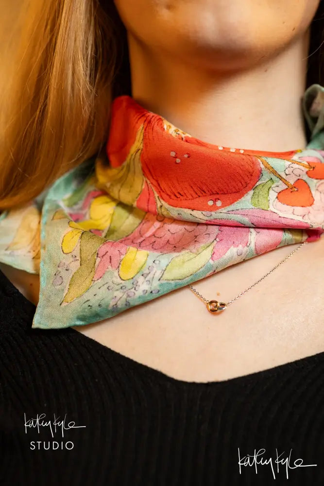 English Bloom Silk Scarf