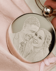 Personalised Round Photo Keyring – Double-Sided Stainless Steel Engraving
