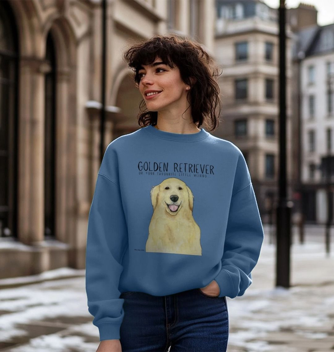 Golden Retriever Vibes: Sustainable Women's Oversized Sweatshirt