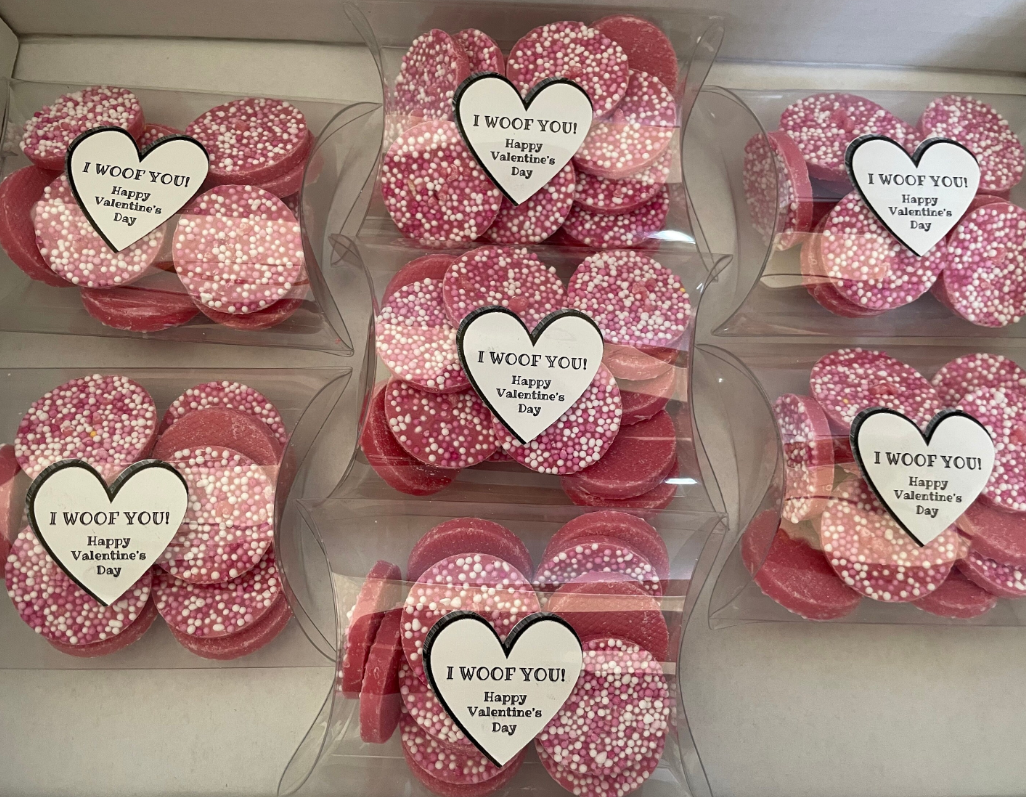 Dog Biscuit Treats - Valentine's Pillow Boxes