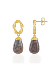 Twisted Loop Earrings in Labradorite