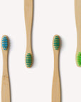 Children's Bamboo Toothbrush - 4 Pack - Aqua Colour