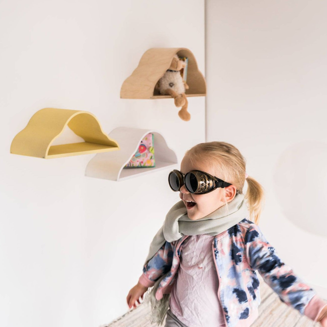 Cute Floating Cloud Shelves for Kids – Safe &amp; Handmade by Ewart Woods at www.brixbailey.com