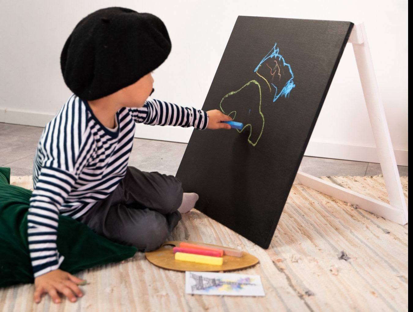 Kids&#39; Black Wooden Chalkboard Easel – Enhance Creativity &amp; Fun by Ewart Woods at www.brixbailey.com