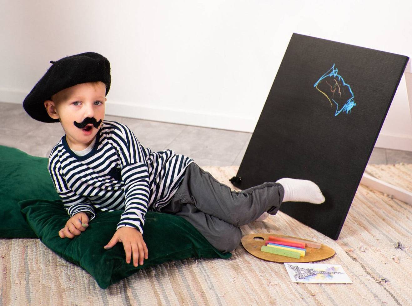 Kids&#39; Black Wooden Chalkboard Easel – Fun &amp; Creative Learning by Ewart Woods at www.brixbailey.com