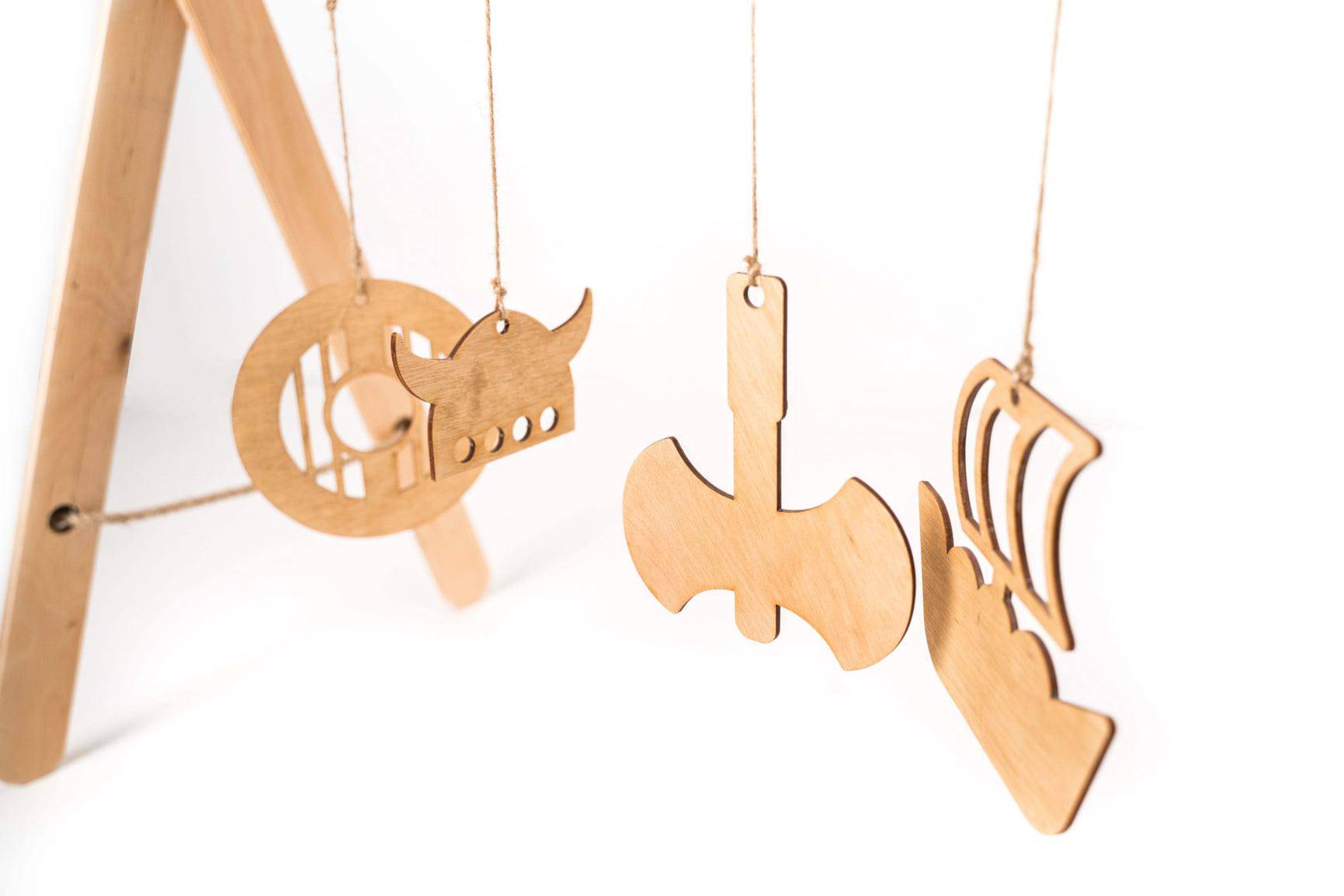 Viking-Themed Wooden Baby Gym – Eco-Friendly &amp; Foldable by Ewart Woods at www.brixbailey.com