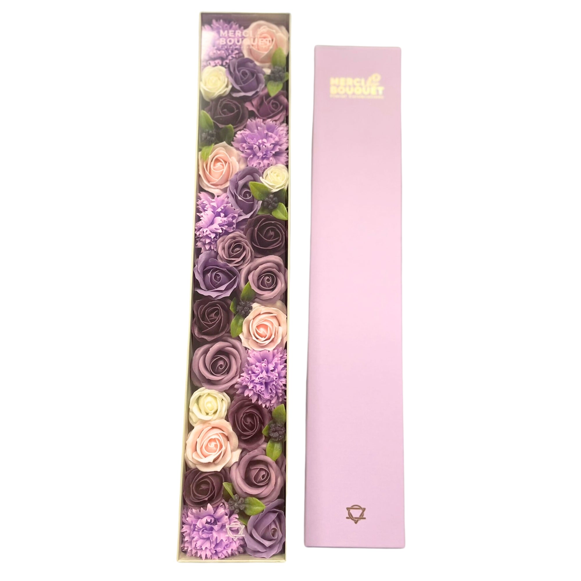 Extra Long - Lavender Rose &amp; Carnation Soap Flower Bouquet