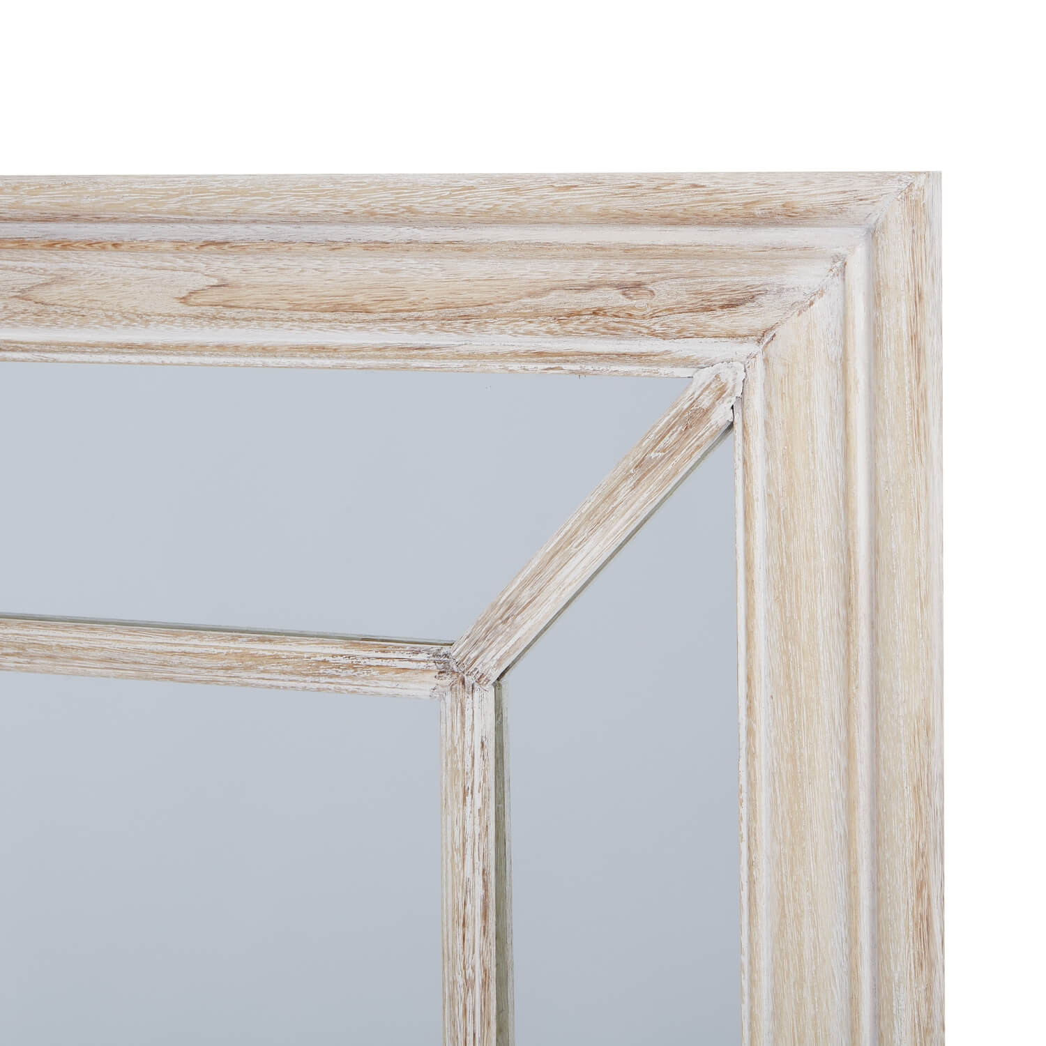 Vintage Rustic Washed Wood Window Mirror