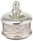 Silver Foil Glass Trinket Jar for Home Storage