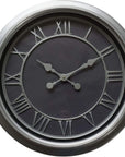 Silver Wall Clock with Glass Face 59cm