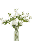Cream Pearl Faux Clematis Flower Stem