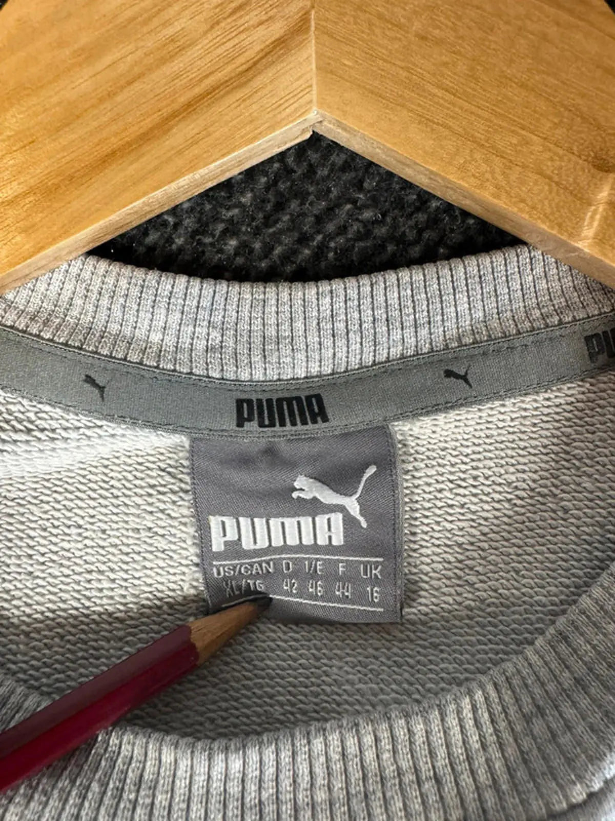 Women’s Vintage Puma Grey Spell Out Jumper Sweater Sweatshirt Size 16