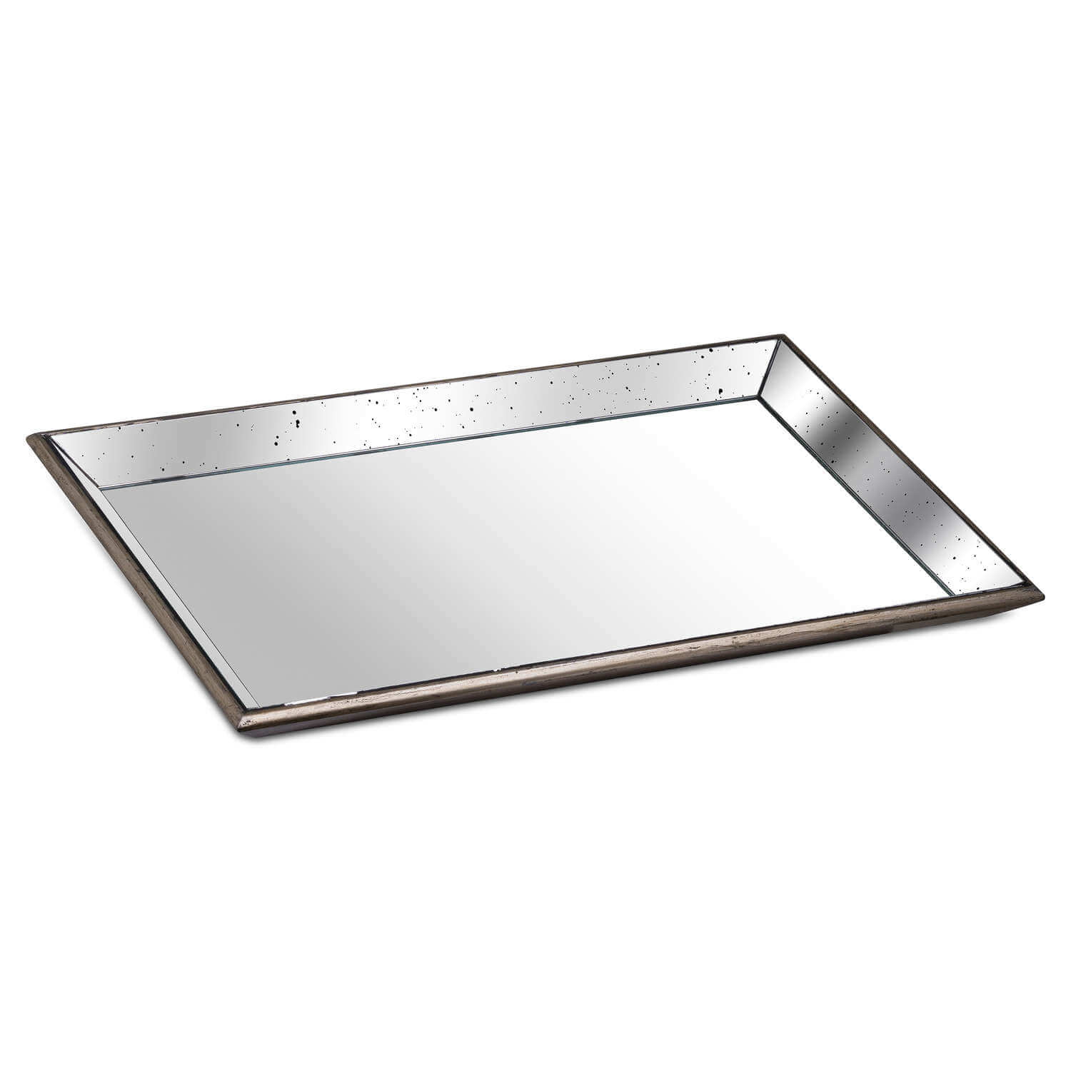Vintage Astor Distressed Mirror Tray | Wood Accent Decor