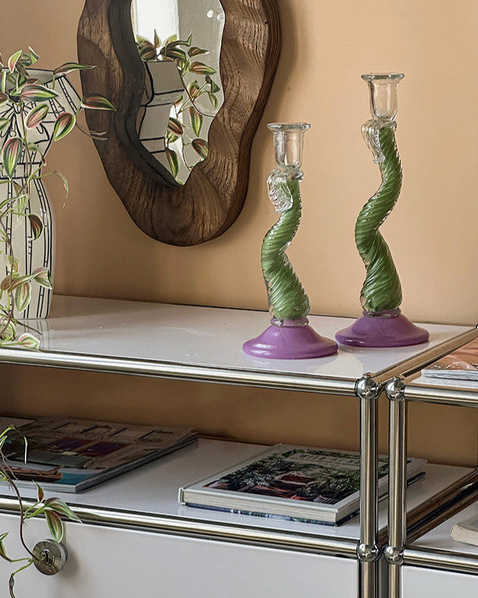 Vintage Iridescent Candle Holder-4