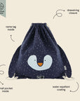 Drawstring Bag with Mr Penguin Design