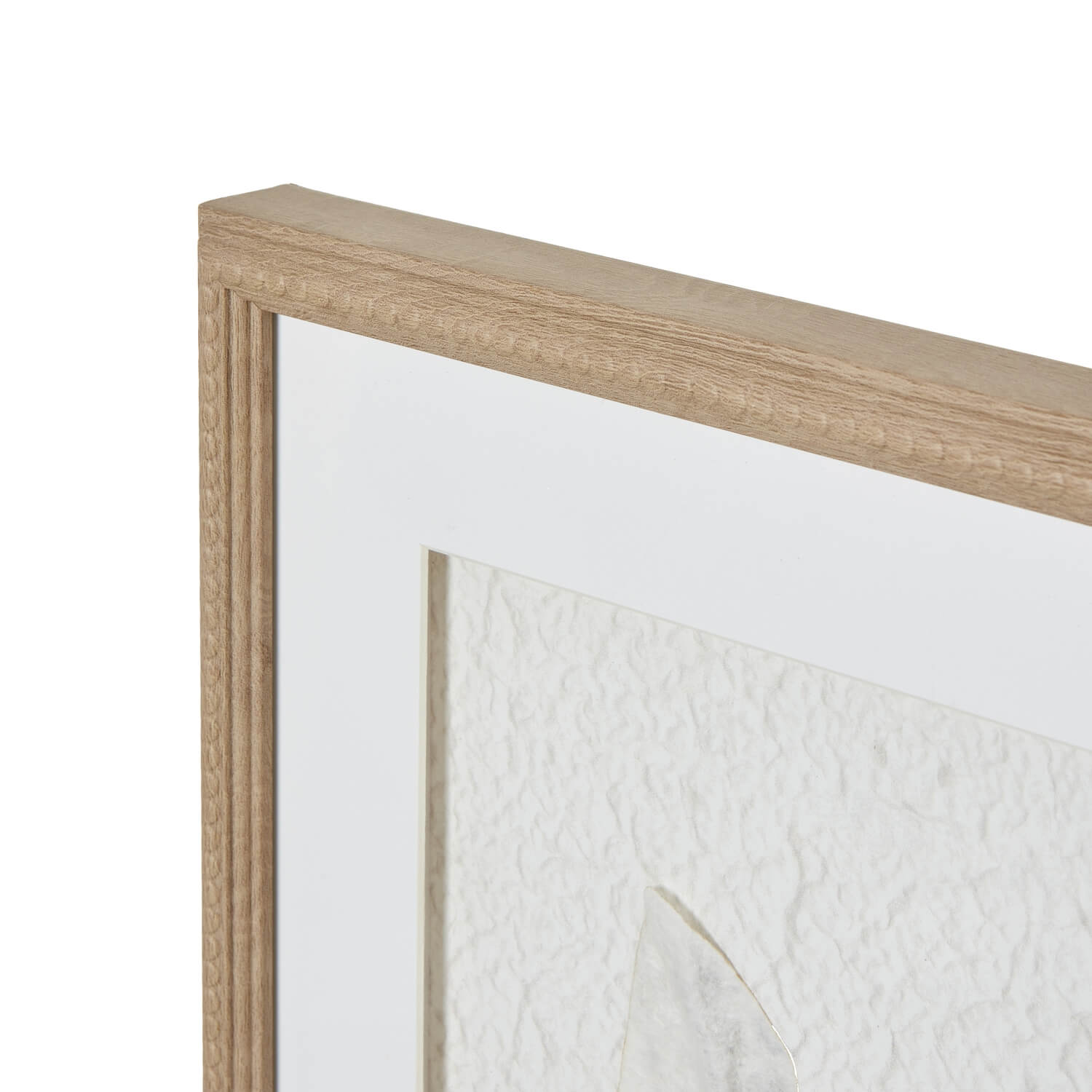 White Feather Wall Art with Champagne Beaded Frame