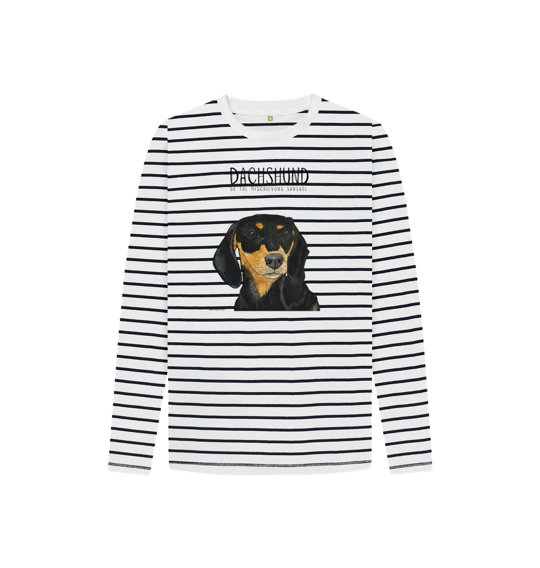 Adorable Black &amp; Tan Dachshund Breton Stripe T-Shirt for Kids – Stylish and Ethical!
