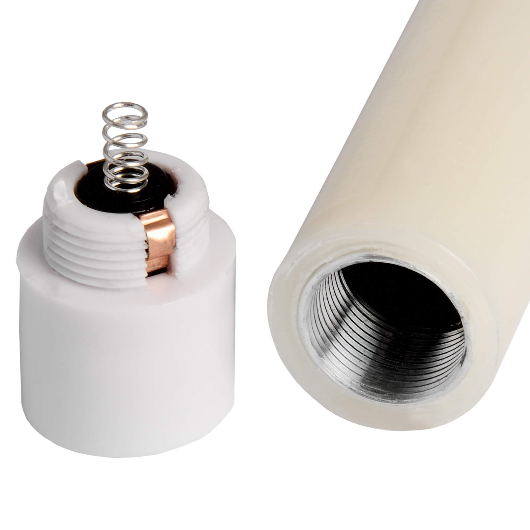 Ivory LED dinner candle with warm white glow, realistic flicker, 25cm height, flameless for elegant table decor by RoomLondon at brixbailey.com